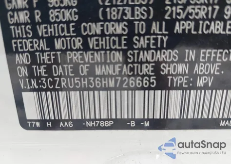 2017 Honda Hr-V Lx from USA, damaged, VIN 3CZRU5H36HM726665